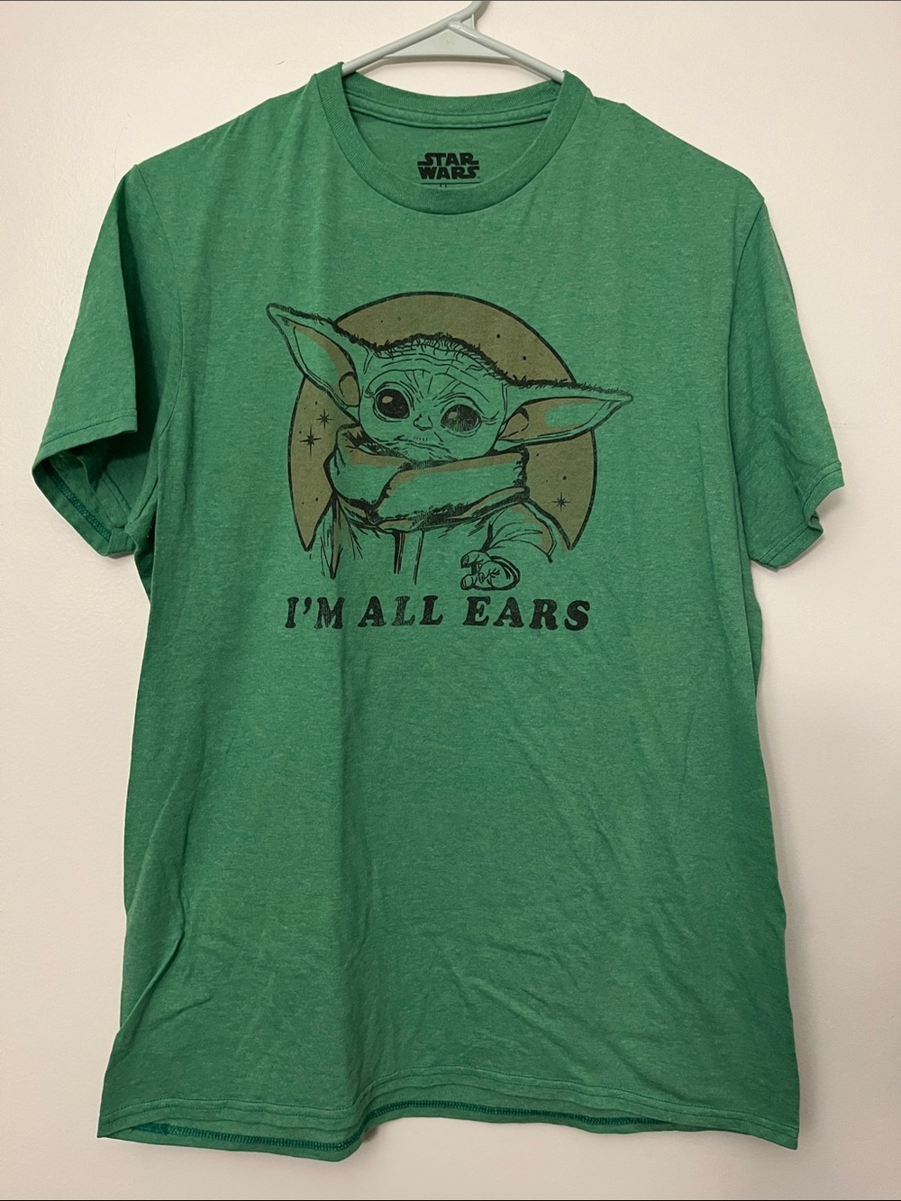 Star Wars Men’s Green Grogu 'I'm All Ears' Graphic Short Sleeve Tee